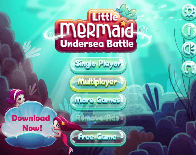 Mermaid Undersea Battle Game UI design