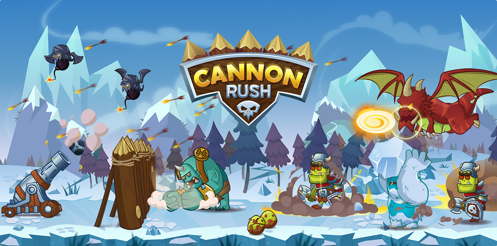 Cannon Rush 2D tower defense game development