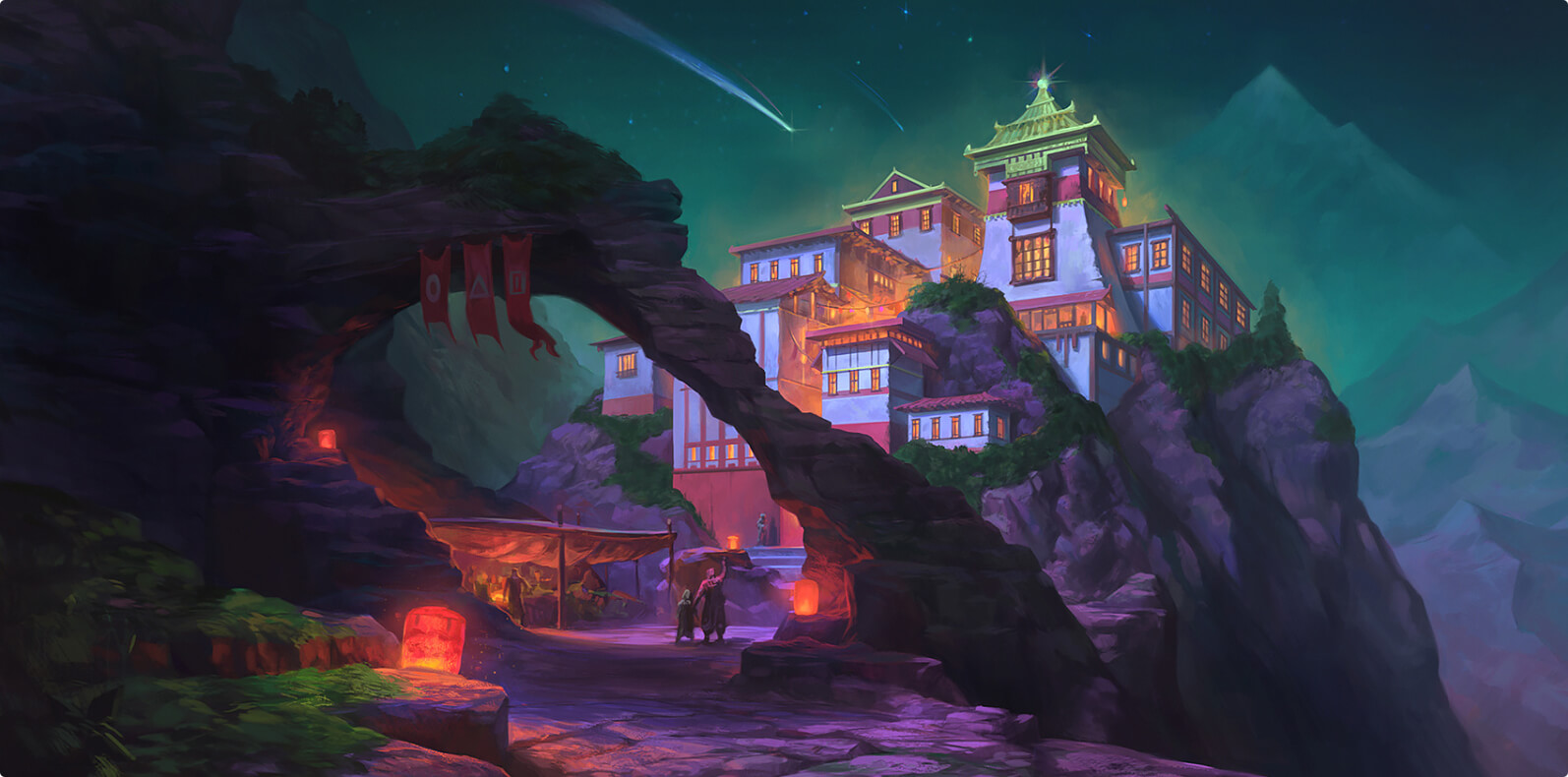 Asian Temple concept art and illustration design