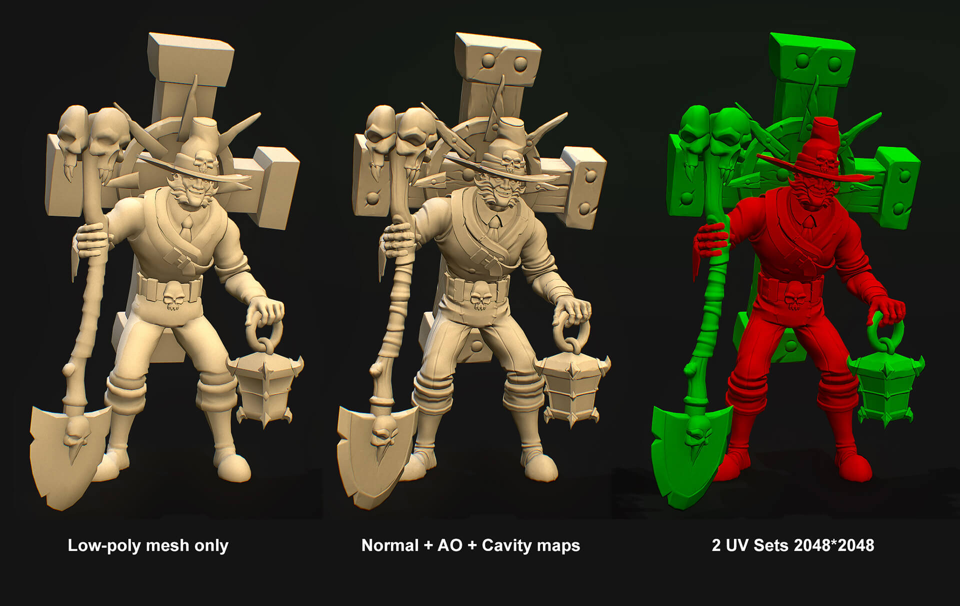 Low poly model of the character