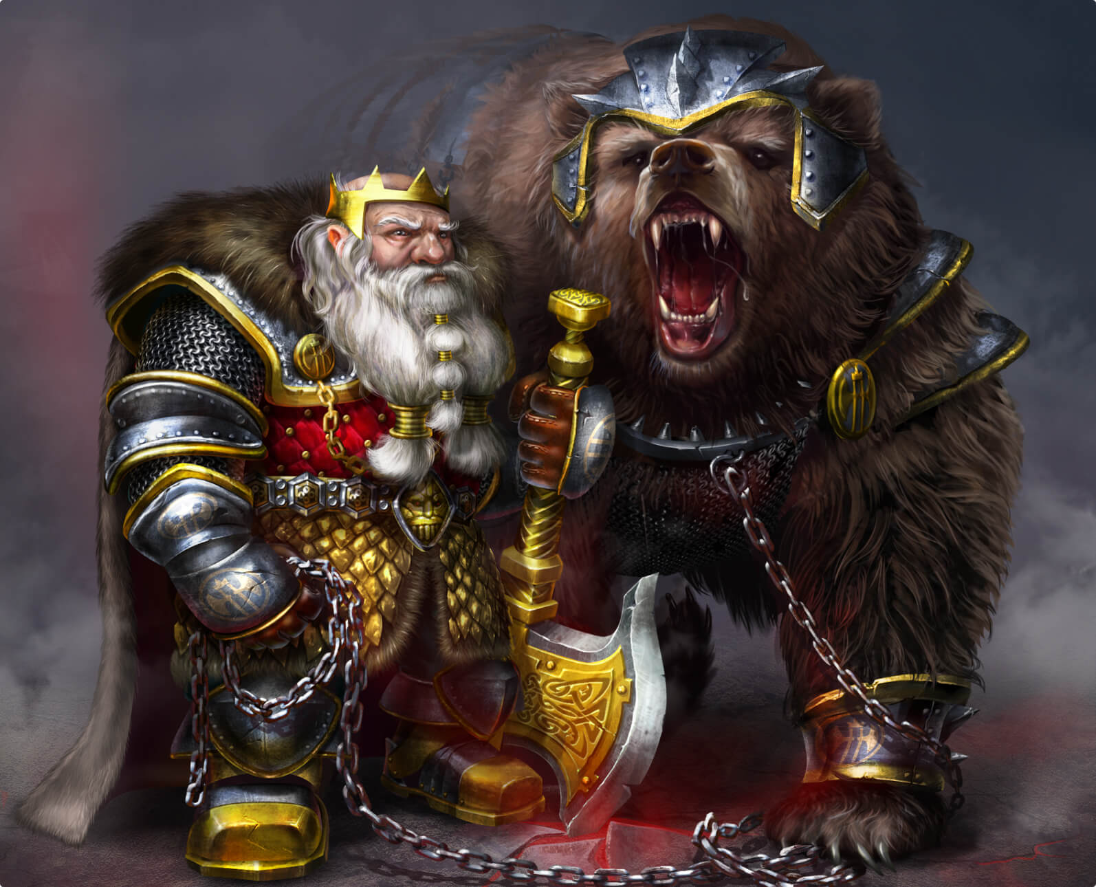King of Dwarfs character concept art and illustration design