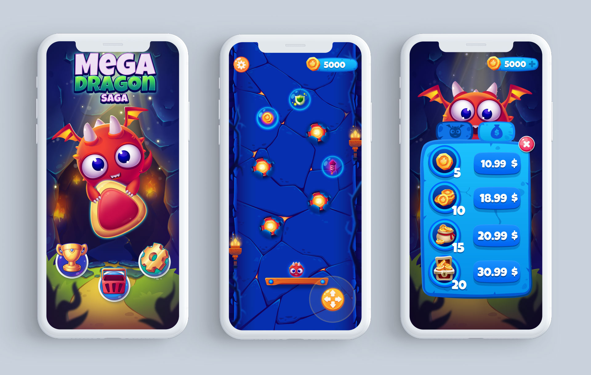 Mega Dragon Saga Hyper casual mobile game designed and developed by  Fgfactory