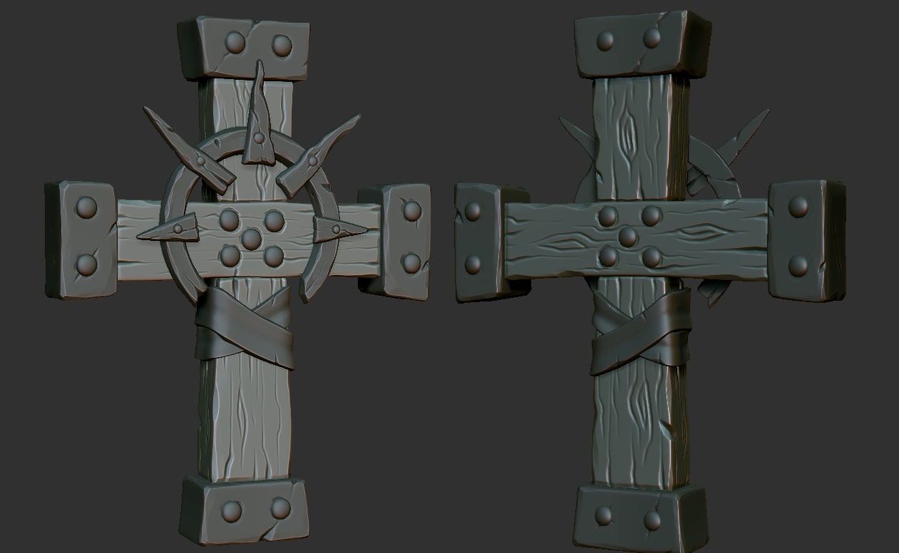 High poly model of the character