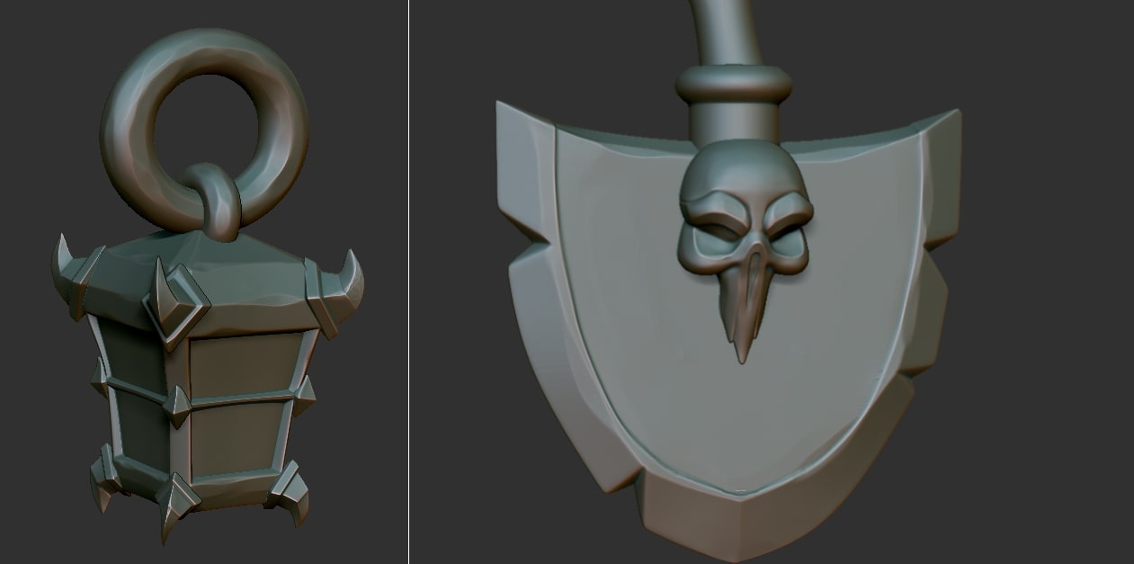 High poly model of the character