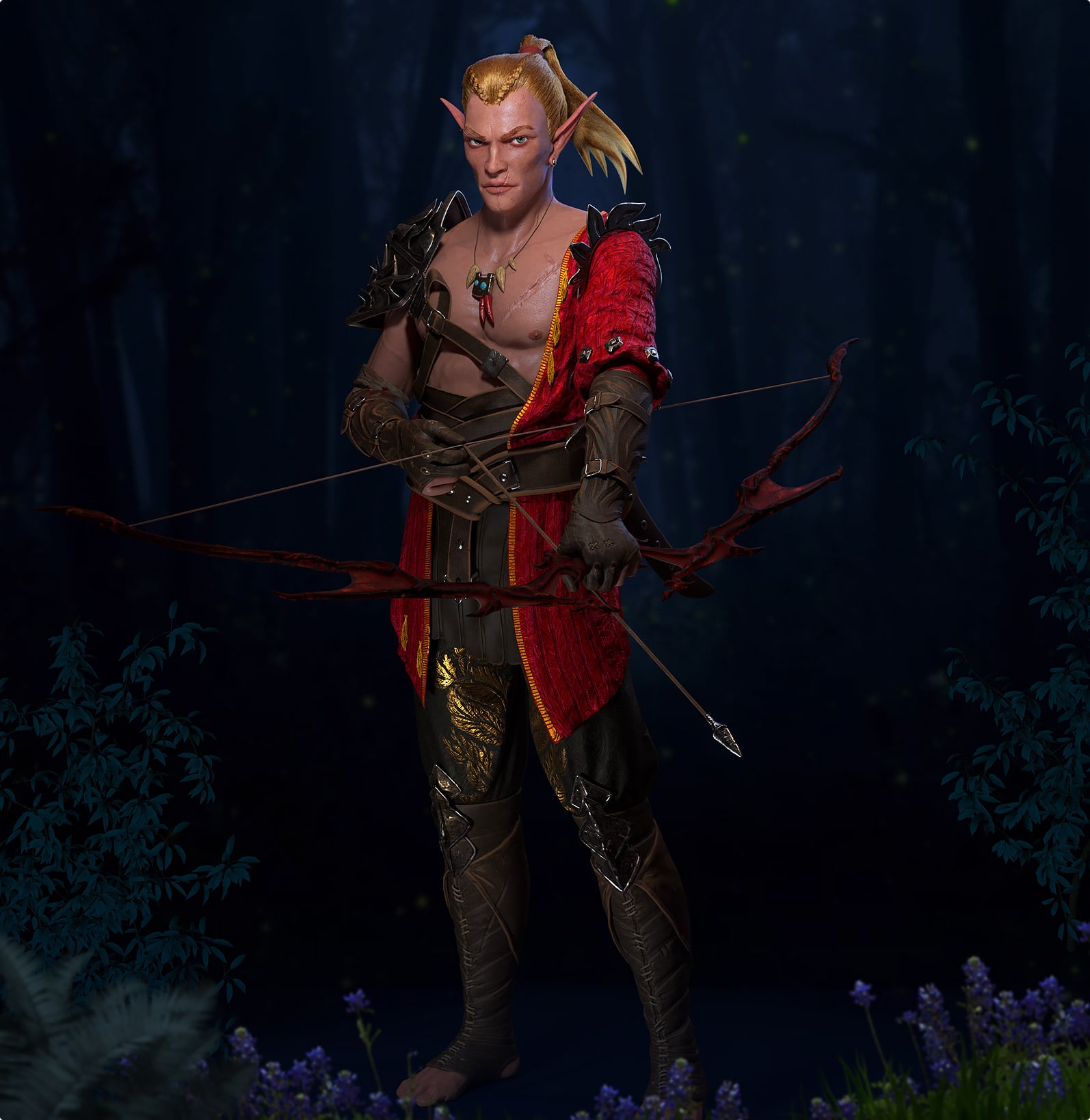 Elf warrior 3d character design