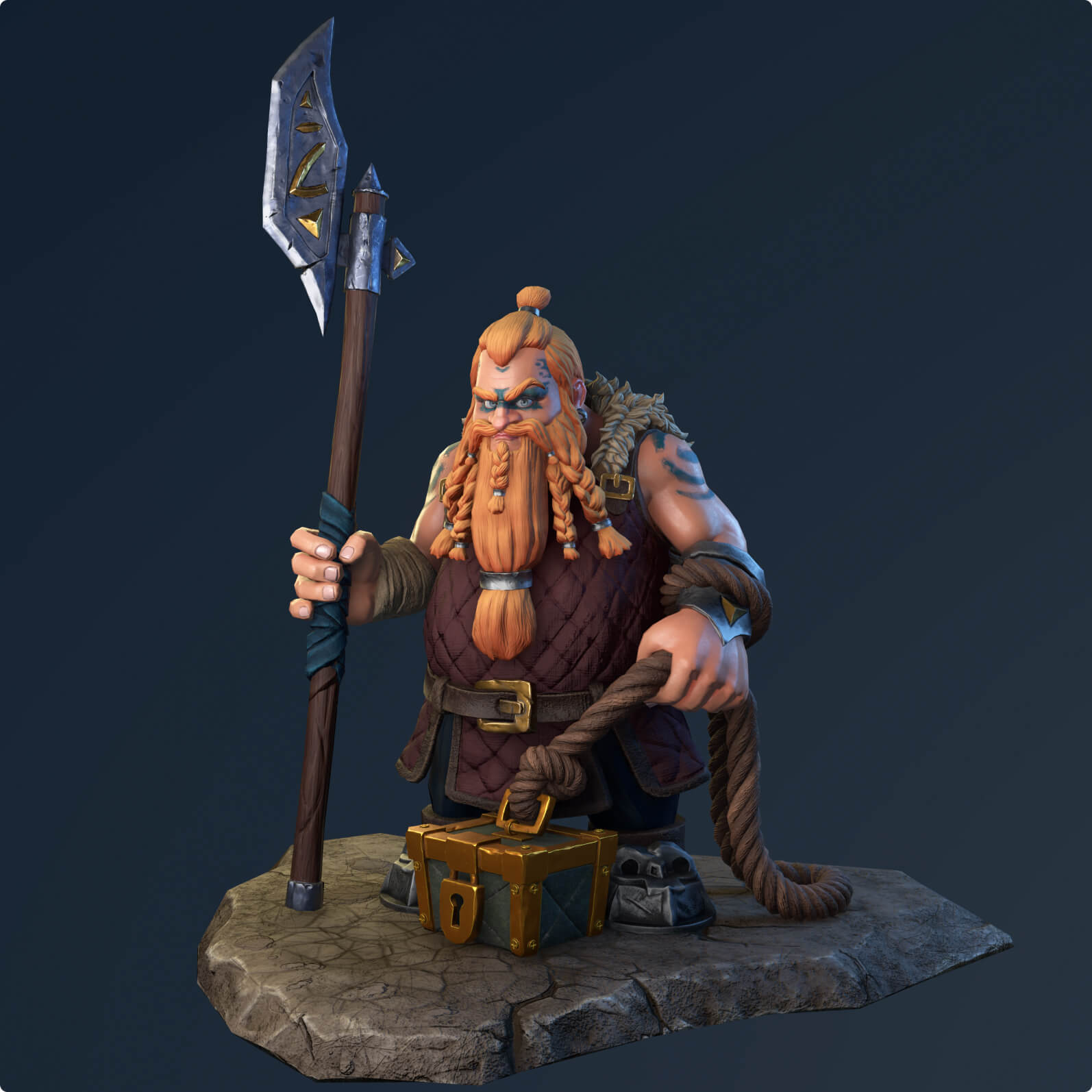 Dwarf Game Character 3d model creation