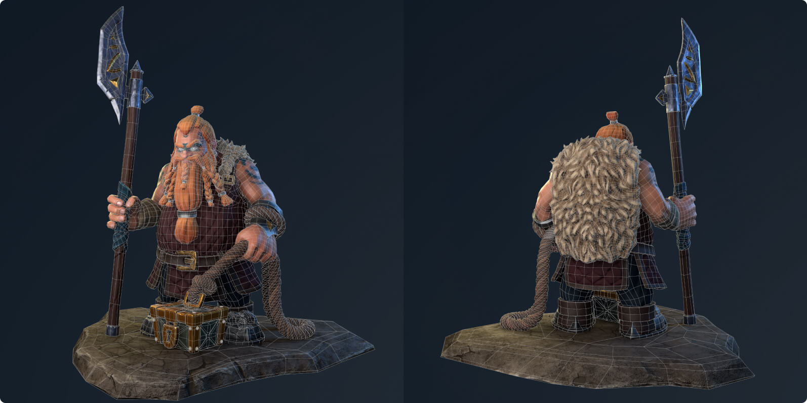 Dwarf character 3d modeling and texturing