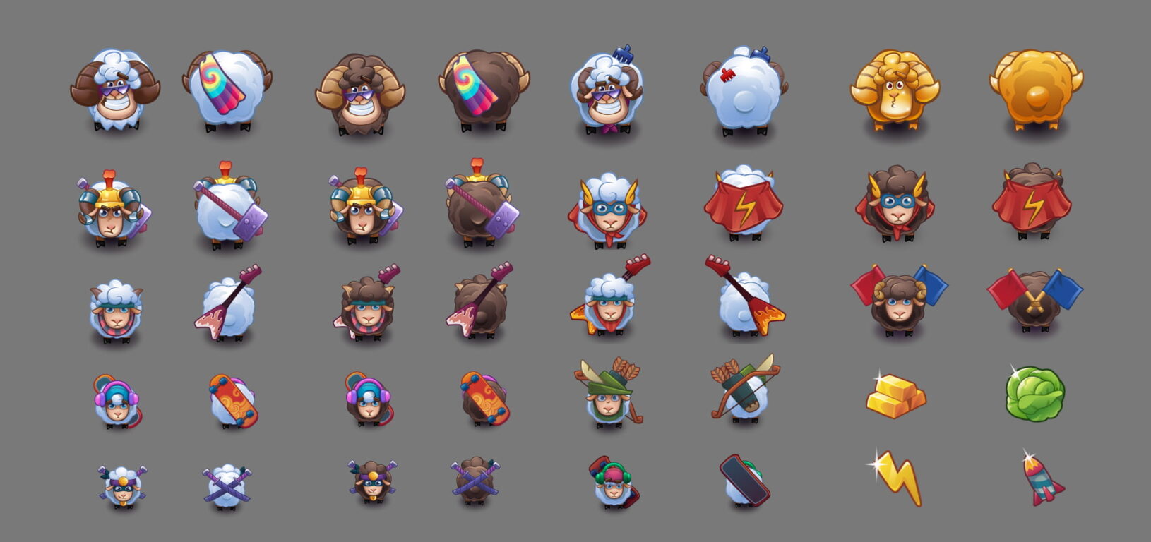 Sheep Fight game characters design