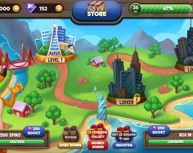 User interface design for Slots World Game