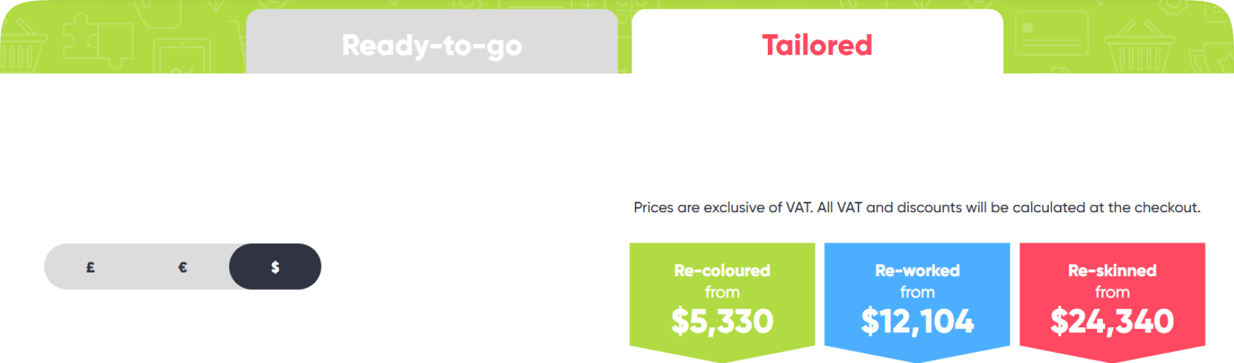 Peek & Poke Pricing Comparison