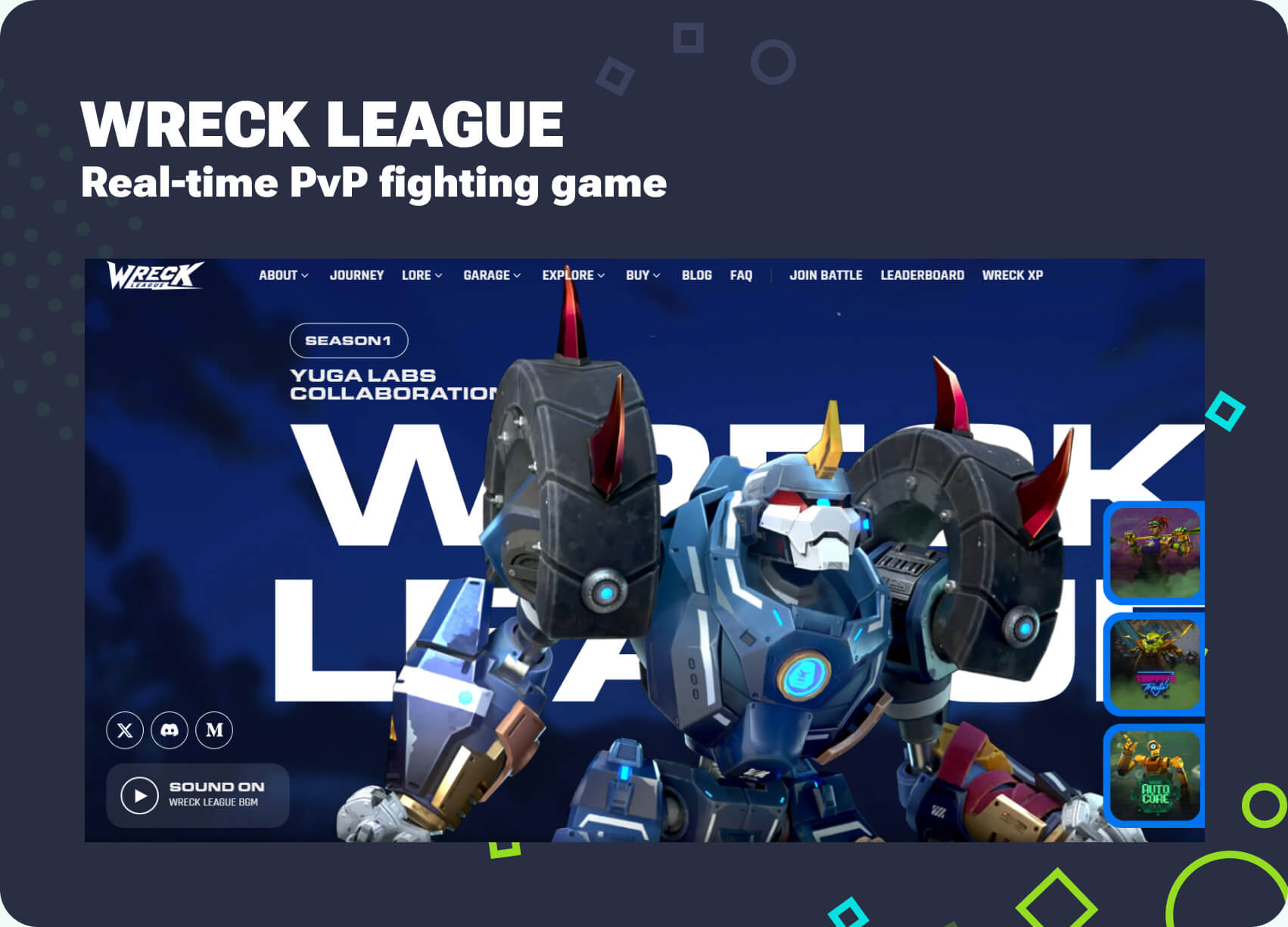 Wreck League - NFT-based Game Economy on Ethereum